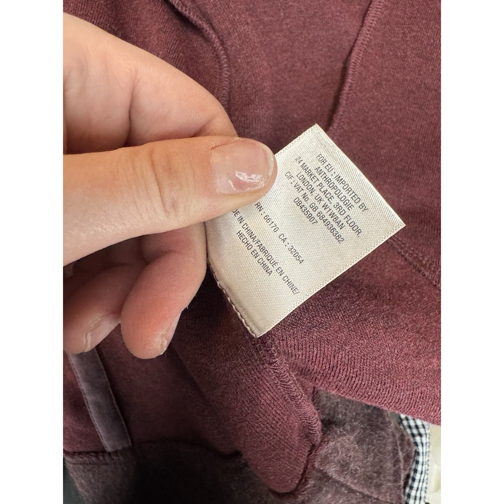 Anthropologie Lilka Women Mauve Sweater Coat Shawl Collar Boho Polyester Cotton - Picture 4 of 9